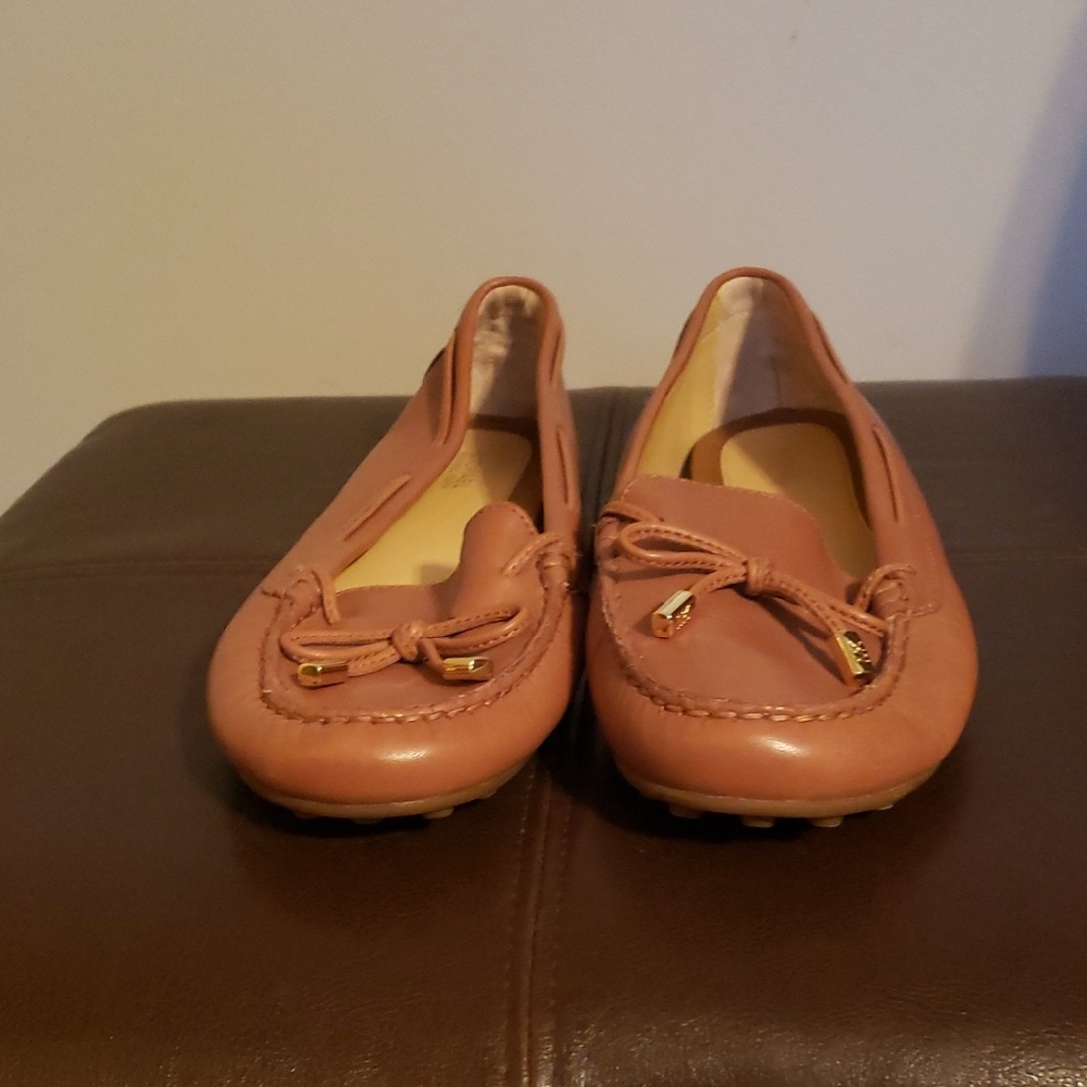 Michael Kors Brown Moccasins with Gold Accents